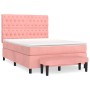 Box spring bed with pink velvet mattress 140x190 cm by , Beds and slatted bases - Ref: Foro24-3138024, Price: 570,10 €, Disco...