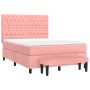 Box spring bed with pink velvet mattress 140x190 cm by , Beds and slatted bases - Ref: Foro24-3138024, Price: 570,10 €, Disco...