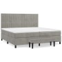 Box spring bed with light gray velvet mattress 200x200 cm by , Beds and slatted bases - Ref: Foro24-3137983, Price: 683,96 €,...