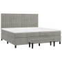 Box spring bed with light gray velvet mattress 200x200 cm by , Beds and slatted bases - Ref: Foro24-3137983, Price: 683,96 €,...