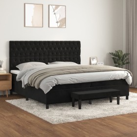 Cama box spring con colchón terciopelo negro 200x200 cm de , Camas y somieres - Ref: Foro24-3138045, Precio: 730,80 €, Descue...