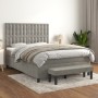 Box spring bed with light gray velvet mattress 140x190 cm by , Beds and slatted bases - Ref: Foro24-3138079, Price: 570,89 €,...