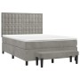 Cama box spring con colchón terciopelo gris claro 140x190 cm de , Camas y somieres - Ref: Foro24-3138079, Precio: 570,89 €, D...