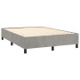 Box spring bed with light gray velvet mattress 140x190 cm by , Beds and slatted bases - Ref: Foro24-3138079, Price: 570,89 €,...