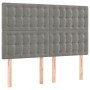 Cama box spring con colchón terciopelo gris claro 140x190 cm de , Camas y somieres - Ref: Foro24-3138079, Precio: 570,89 €, D...