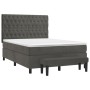 Box spring bed with dark gray velvet mattress 140x200 cm by , Beds and slatted bases - Ref: Foro24-3138026, Price: 572,87 €, ...