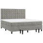 Cama box spring con colchón terciopelo gris claro 160x200 cm de , Camas y somieres - Ref: Foro24-3138091, Precio: 628,93 €, D...