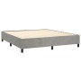 Box spring bed with light gray velvet mattress 160x200 cm by , Beds and slatted bases - Ref: Foro24-3138091, Price: 628,93 €,...