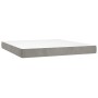 Cama box spring con colchón terciopelo gris claro 160x200 cm de , Camas y somieres - Ref: Foro24-3138091, Precio: 628,93 €, D...