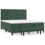 Cama box spring con colchón terciopelo verde oscuro 180x200 cm de , Camas y somieres - Ref: Foro24-3138100, Precio: 698,59 €,...