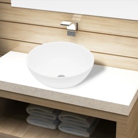 Round white ceramic bathroom sink by vidaXL, Sinks - Ref: Foro24-141928, Price: 48,58 €, Discount: %