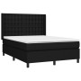 Box spring bed mattress and LED lights black fabric 140x190 cm by , Beds and slatted bases - Ref: Foro24-3138631, Price: 569,...