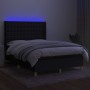 Box spring bed mattress and LED lights black fabric 140x200 cm by , Beds and slatted bases - Ref: Foro24-3139199, Price: 536,...