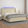 Boxspringbett mit Matratze und LED-Creme-Kunstleder 160x200 cm von , Betten und Lattenroste - Ref: Foro24-3139393, Preis: 604...