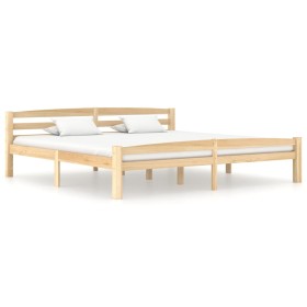 Solid pine wood bed frame 200x200 cm by vidaXL, Beds and slatted bases - Ref: Foro24-322067, Price: 106,99 €, Discount: %