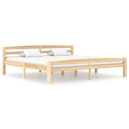 Estructura de cama de madera maciza de pino 200x200 cm de vidaXL, Camas y somieres - Ref: Foro24-322067, Precio: 106,99 €, De...