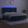 Cama box spring colchón y LED terciopelo azul oscuro 160x200 cm de , Camas y somieres - Ref: Foro24-3139815, Precio: 594,55 €...