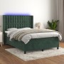 Cama box spring colchón y LED terciopelo verde oscuro 140x200cm de , Camas y somieres - Ref: Foro24-3139808, Precio: 574,64 €...