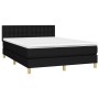 Cama box spring con colchón tela negro 140x200 cm de , Camas y somieres - Ref: Foro24-3140939, Precio: 450,92 €, Descuento: %