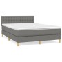 Box spring bed with dark gray fabric mattress 140x190 cm by , Beds and slatted bases - Ref: Foro24-3140930, Price: 421,89 €, ...