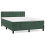 Cama box spring con colchón terciopelo verde oscuro 140x200 cm de , Camas y somieres - Ref: Foro24-3141548, Precio: 450,58 €,...