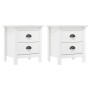 Hill bedside table solid white pine wood 46x35x49.5 cm by vidaXL, Nightstands - Ref: Foro24-288908, Price: 88,26 €, Discount: %