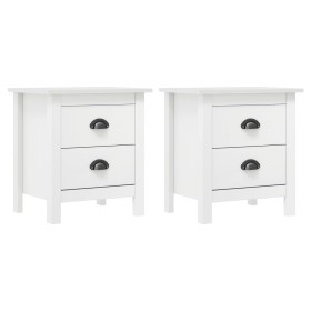 Hill bedside table solid white pine wood 46x35x49.5 cm by vidaXL, Nightstands - Ref: Foro24-288908, Price: 93,99 €, Discount: %