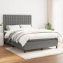 Cama box spring con colchón tela gris oscuro 140x200 cm de , Camas y somieres - Ref: Foro24-3142098, Precio: 512,50 €, Descue...