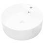 Lavabo de cerámica con agujero para grifo/desagüe blanco redondo de vidaXL, Lavabos - Ref: Foro24-141938, Precio: 67,17 €, De...