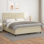 Box spring bed with cream synthetic leather mattress 160x200 cm by , Beds and slatted bases - Ref: Foro24-3142853, Price: 589...