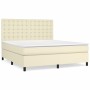 Box spring bed with cream synthetic leather mattress 160x200 cm by , Beds and slatted bases - Ref: Foro24-3142853, Price: 589...