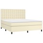 Cama box spring con colchón cuero sintético crema 160x200 cm de , Camas y somieres - Ref: Foro24-3142853, Precio: 589,85 €, D...