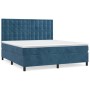 Box spring bed with dark blue velvet mattress 160x200 cm by , Beds and slatted bases - Ref: Foro24-3143275, Price: 553,99 €, ...