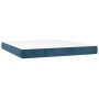 Cama box spring con colchón terciopelo azul oscuro 160x200 cm de , Camas y somieres - Ref: Foro24-3143275, Precio: 543,99 €, ...