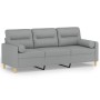 3-seater sofa with light gray fabric cushions, 180 cm by , Sofas - Ref: Foro24-3200829, Price: 317,99 €, Discount: %