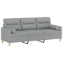 3-Sitzer-Sofa mit Kissen Stoff hellgrau 180 cm von , Sofas - Ref: Foro24-3200829, Preis: 319,66 €, Rabatt: %