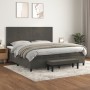 Cama box spring con colchón terciopelo gris oscuro 200x200 cm de , Camas y somieres - Ref: Foro24-3137804, Precio: 731,61 €, ...