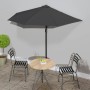 Semicircular balcony umbrella with gray aluminum pole 270x144 cm by , Umbrellas - Ref: Foro24-44589, Price: 47,48 €, Discount: %