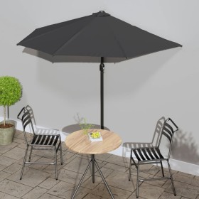 Semicircular balcony umbrella with gray aluminum pole 270x144 cm by , Umbrellas - Ref: Foro24-44589, Price: 47,48 €, Discount: %