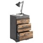 FMD Bedside table with 3 drawers in gray and antique style by , Nightstands - Ref: Foro24-447414, Price: 148,42 €, Discount: %