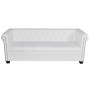 Sofá Chesterfield de 3 plazas cuero sintético blanco de vidaXL, Sofás - Ref: Foro24-242372, Precio: 447,11 €, Descuento: %