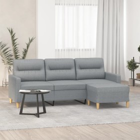 3-seater sofa with light gray fabric stool 180 cm by , Sofas - Ref: Foro24-3201073, Price: 361,45 €, Discount: %