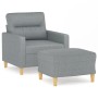 Sessel mit Hocker hellgrauer Stoff 60 cm von , Sofas - Ref: Foro24-3201065, Preis: 231,33 €, Rabatt: %