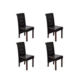 Sillas de comedor 4 unidades cuero sintético marrón de , Sillas de comedor - Ref: Foro24-160319, Precio: 336,97 €, Descuento: %