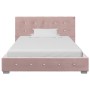 Bed with pink velvet mattress 90x200 cm by , Beds and slatted bases - Ref: Foro24-278162, Price: 377,99 €, Discount: %