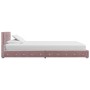 Bed with pink velvet mattress 90x200 cm by , Beds and slatted bases - Ref: Foro24-278162, Price: 377,99 €, Discount: %