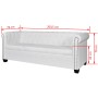 Sofá Chesterfield de 3 plazas cuero sintético blanco de vidaXL, Sofás - Ref: Foro24-242372, Precio: 447,11 €, Descuento: %