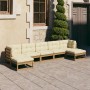 Garden furniture set 7 pcs honey brown pine wood cushions by , Garden sets - Ref: Foro24-3077127, Price: 646,99 €, Discount: %