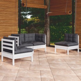 4-piece garden furniture set with solid pine wood cushions by , Garden sets - Ref: Foro24-3096173, Price: 358,99 €, Discount: %