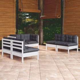 Garden furniture set 6 pieces and cushions solid pine wood by , Garden sets - Ref: Foro24-3096209, Price: 508,83 €, Discount: %